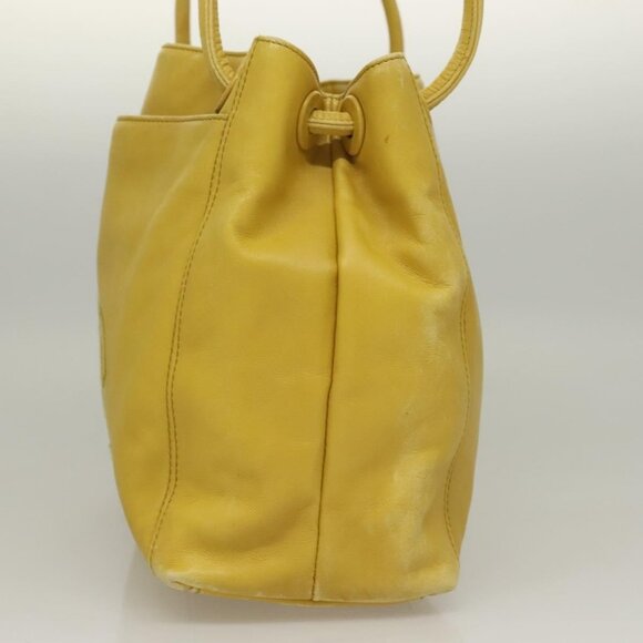 CHANEL COCO Mark Shoulder Bag Lamb Skin Yellow CC Auth BA4184 - Picture 4 of 16